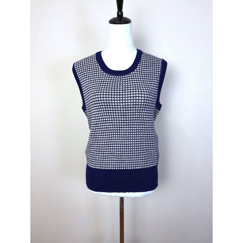 60s Vintage Leonardo Strassi Italian Made Sleeveless Knit Sweater Size Small
